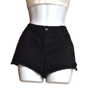 J Brand Black Denim Highrise Cut Off Jean Shorts Size 24